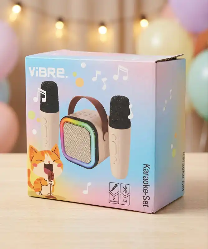 Mini Karaoke-Set mit 2 Mikrofonen