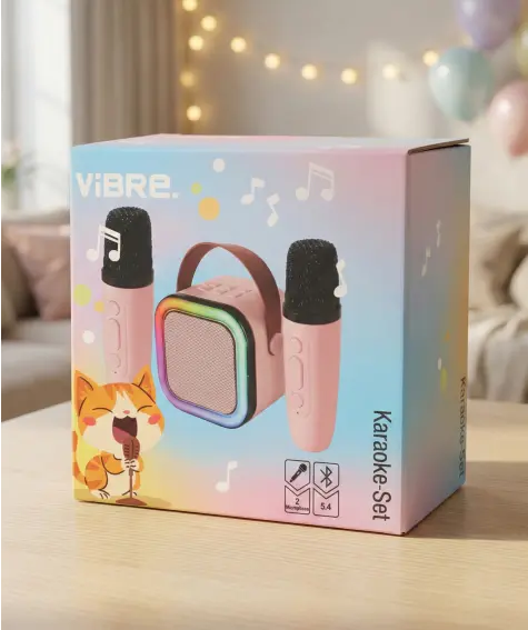 Mini Karaoke-Set mit 2 Mikrofonen