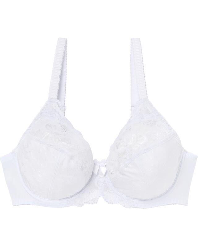 Soutien-gorge à armatures en dentelle et jacquard femme, blanc (KiK Bügel-BH mit Spitze und Jacquard (weiß)) — KiK, produit allemand authentique au Maroc
