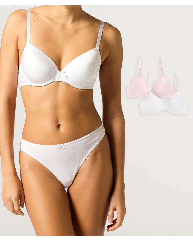 Soutiens-gorge jacquard femme, blanc/rose (KiK BHs Jacquard (weiß/rosa)) — KiK, produit allemand authentique au Maroc