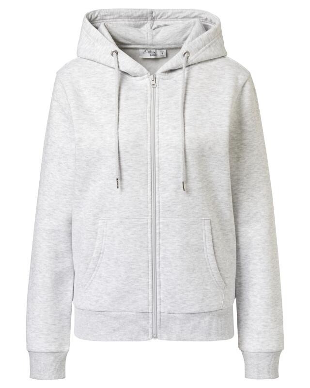 Zip-up sweat jacket for women, grey marl (KiK Sweatjacke in Melange (grau melange)) — KiK, authentic German product in Morocco
