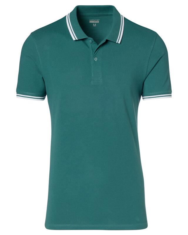 Cotton polo shirt for men, fir green (KiK Poloshirt aus Baumwolle (tanne)) — KiK, authentic German product in Morocco