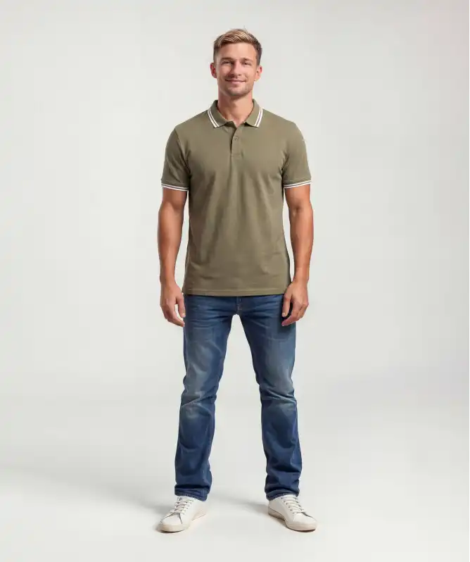 Poloshirt mit Kontraststreifen