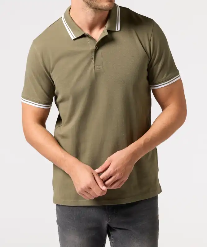 Poloshirt met contrasterende strepen