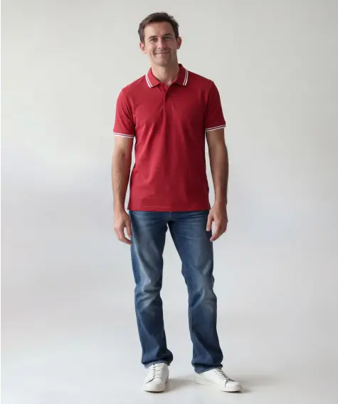 Poloshirt mit Kontraststreifen