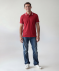 Poloshirt mit Kontraststreifen rot