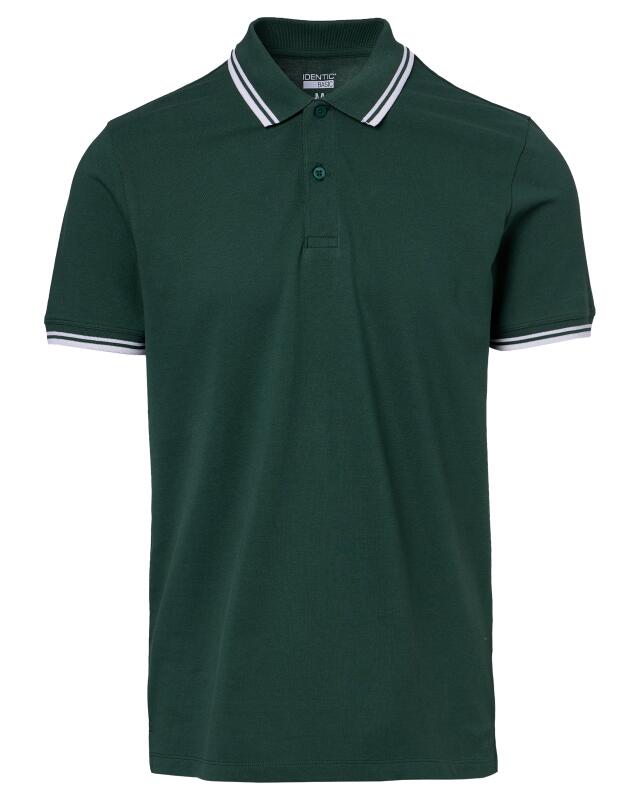 تيشيرت بولو بخطوط متباينة اللون للرجال، أخضر غامق (KiK Poloshirt mit Kontraststreifen (dunkelgrün)) — KiK, منتج ألماني أصلي في المغرب