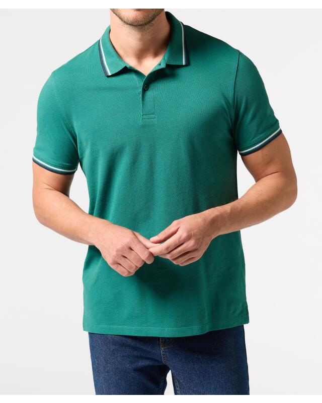 تيشيرت بولو قطني للرجال، أخضر غامق (KiK Poloshirt aus Baumwolle (dunkelgrün)) — KiK, منتج ألماني أصلي في المغرب