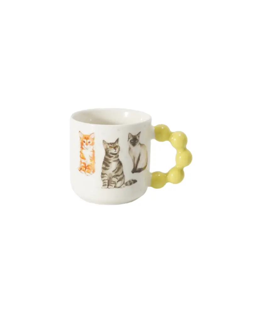 Tasse mit Tieren, gelb