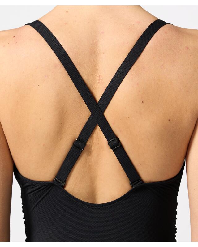 Maillot de bain texturé femme, noir (KiK Strukturierter Badeanzug (schwarz)) — KiK, produit allemand authentique au Maroc