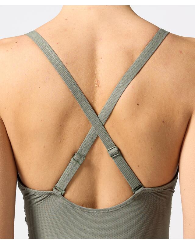 Maillot de bain texturé femme, kaki (KiK Strukturierter Badeanzug (Khaki)) — KiK, produit allemand authentique au Maroc