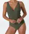 Badeanzug mit Zierbändern Khaki