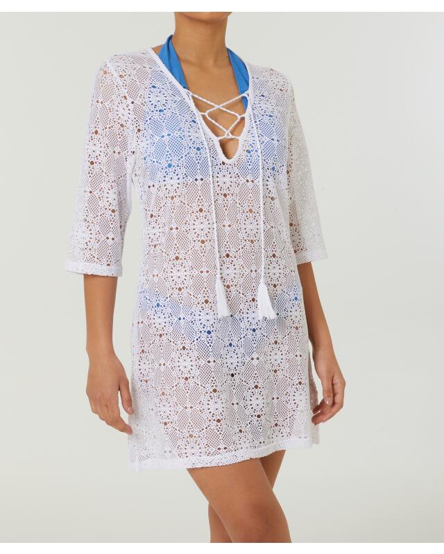 Tunique de plage en dentelle au crochet femme, blanc (KiK Strandtunika aus Häkelspitze (weiß)) — KiK, produit allemand authentique au Maroc