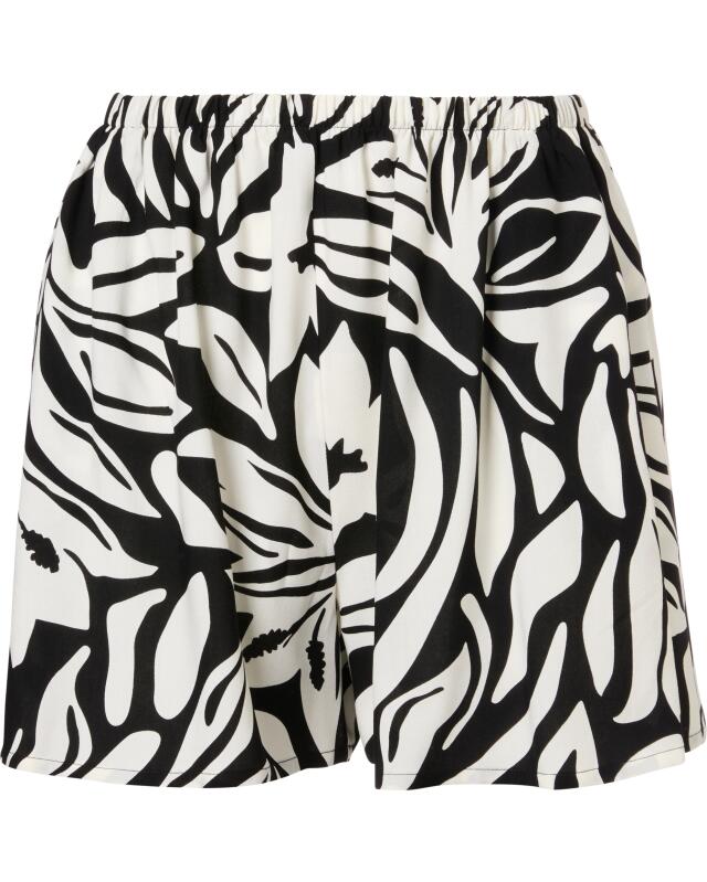Viscose beach shorts for women, white printed (KiK Strand-Shorts aus Viskose (weiß bedruckt)) — KiK, authentic German product in Morocco