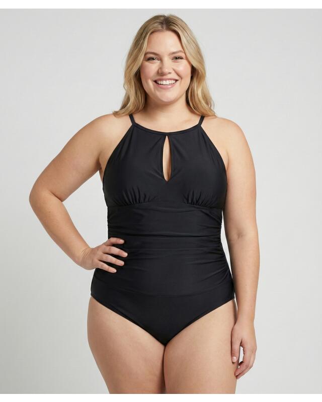 Maillot de bain à encolure haute femme, noir — KiK, produit allemand authentique au Maroc