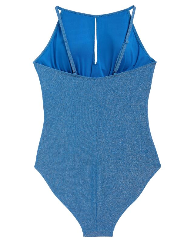 Maillot de bain à encolure haute femme, bleu (KiK Badeanzug mit hohem Halsausschnitt (blau)) — KiK, produit allemand authentique au Maroc