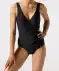 Badeanzug mit V-Ausschnitt schwarz