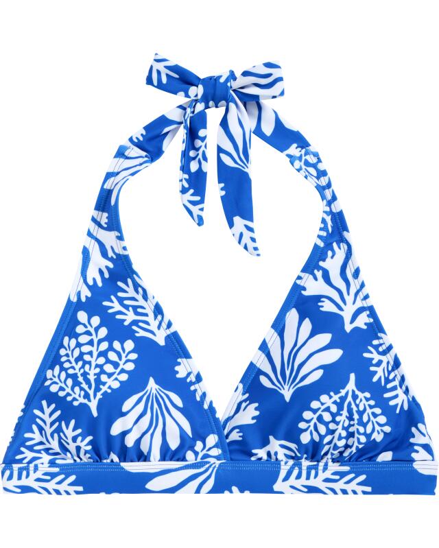 Haut de bikini triangle femme, blanc/bleu (KiK Triangel-Bikini-Oberteil (weiß/blau)) — KiK, produit allemand authentique au Maroc
