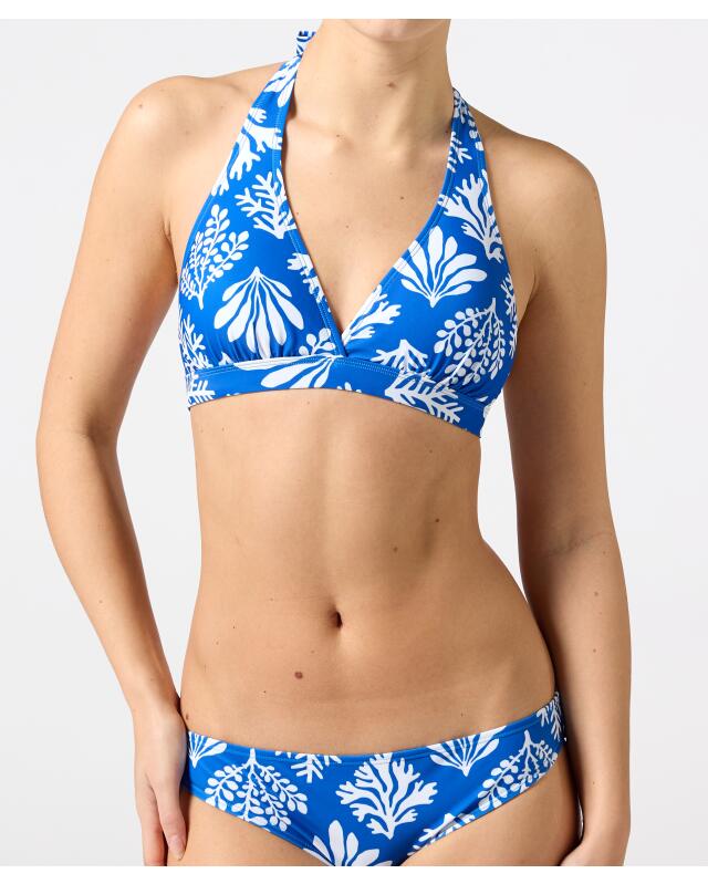 Haut de bikini triangle femme, blanc/bleu — KiK, produit allemand authentique au Maroc