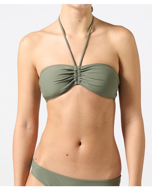 Haut de bikini bandeau femme, kaki clair — KiK, produit allemand authentique au Maroc