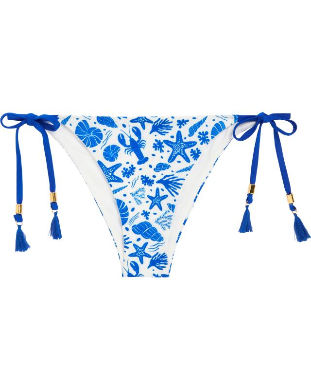 سروال بيكيني بنقوش بحرية للنساء، أبيض/أزرق (KiK Bikini-Slip mit maritimen Motiven (weiß/blau)) — KiK, منتج ألماني أصلي في المغرب