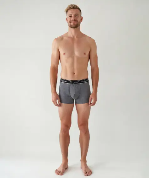 Retro boxerky v melanžové barvě