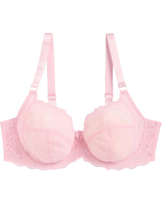 Soutien-gorge à bonnets en dentelle femme, rose (KiK BH mit Spitzencups (rosa)) — KiK, produit allemand authentique au Maroc