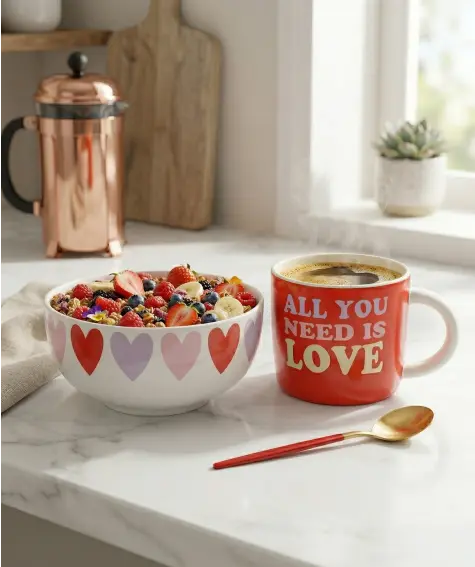 Tasse + Müslischale Frühstücksset