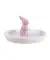 Keramikteller Hase weiß/rosa