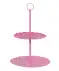 Deko-Etagere mit Tellern in Blumenform rosa