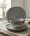 Geschirrset "Natur Look" grau
