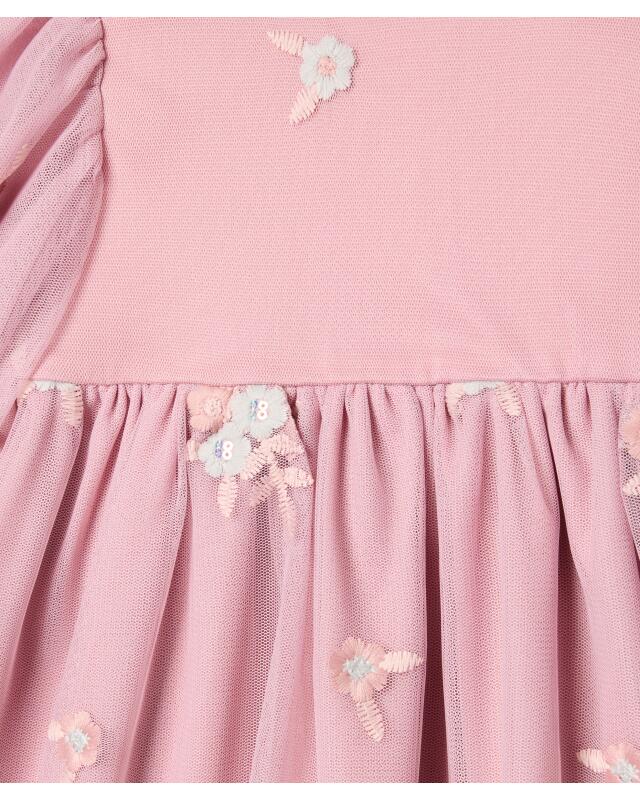 Robe en tulle à broderies et paillettes bébé fille, rose clair (KiK Tüllkleid mit Stickereien und Pailletten (hellrosa)) — KiK, produit allemand authentique au Maroc