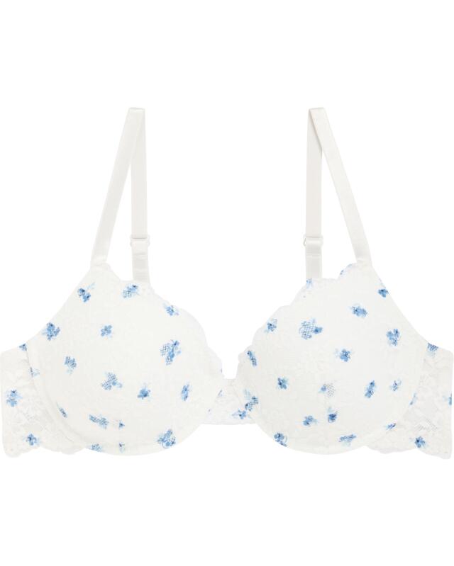 Soutien-gorge à armatures, motif fleuri femme, blanc imprimé (KiK Bügel-BH Blumenmuster (weiß bedruckt)) — KiK, produit allemand authentique au Maroc