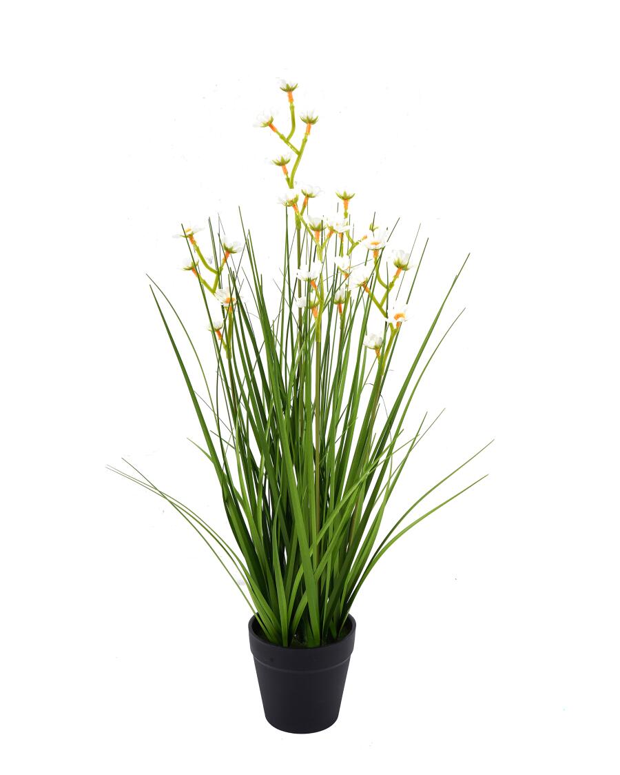 Kunstgras mit Blumen, wei