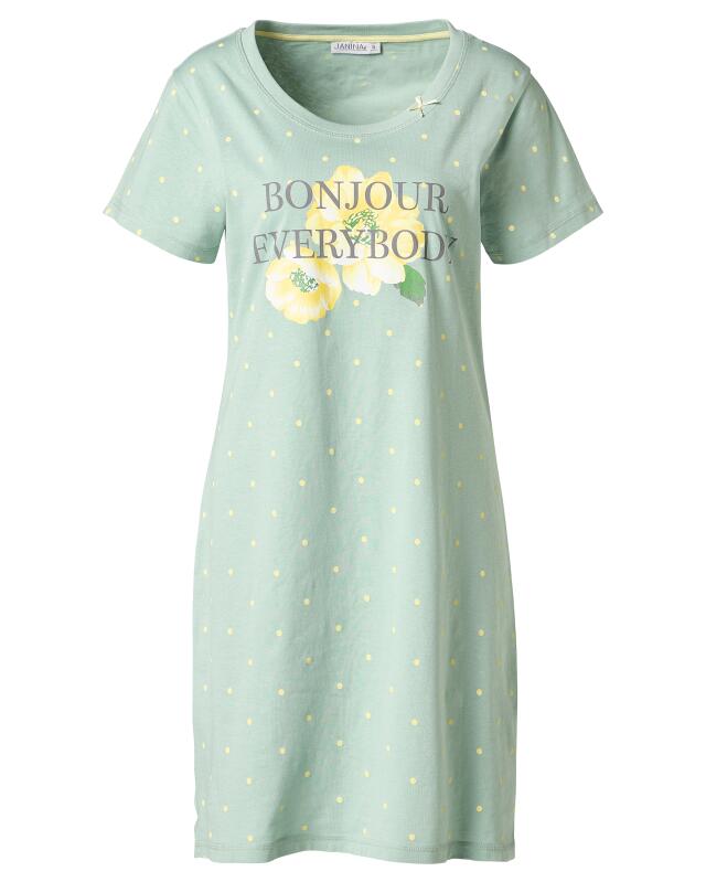 Polka dot big shirt nightie for women, yellow (KiK Gepunktetes Bigshirt (gelb)) — KiK, authentic German product in Morocco