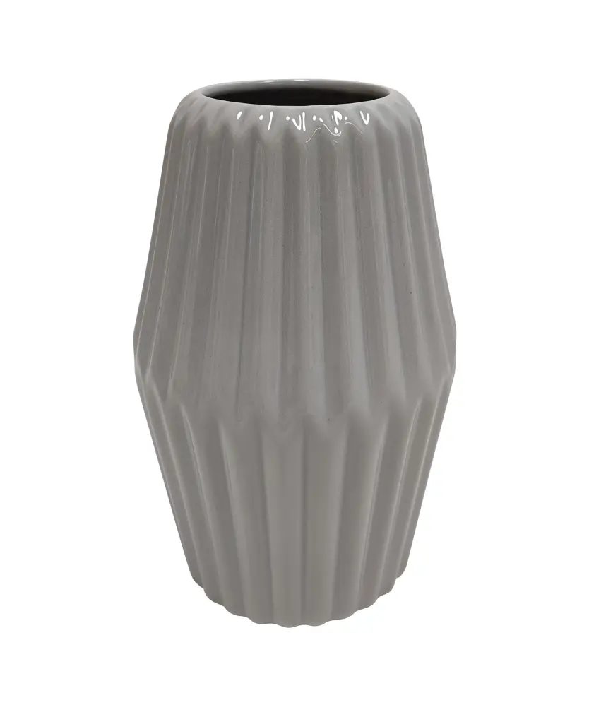 Rautenförmige Keramikvase, grau