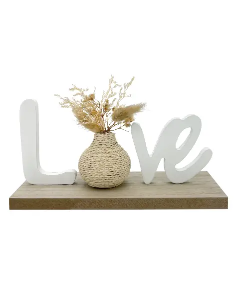 Deko-Schriftzug mit Vase