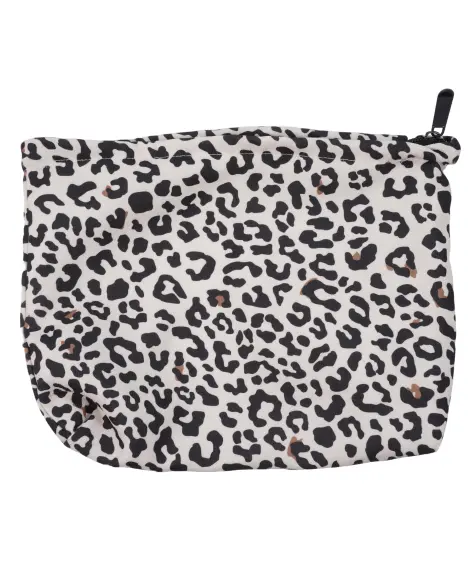 Kulturtasche mit Leoprint und Reißverschluss
