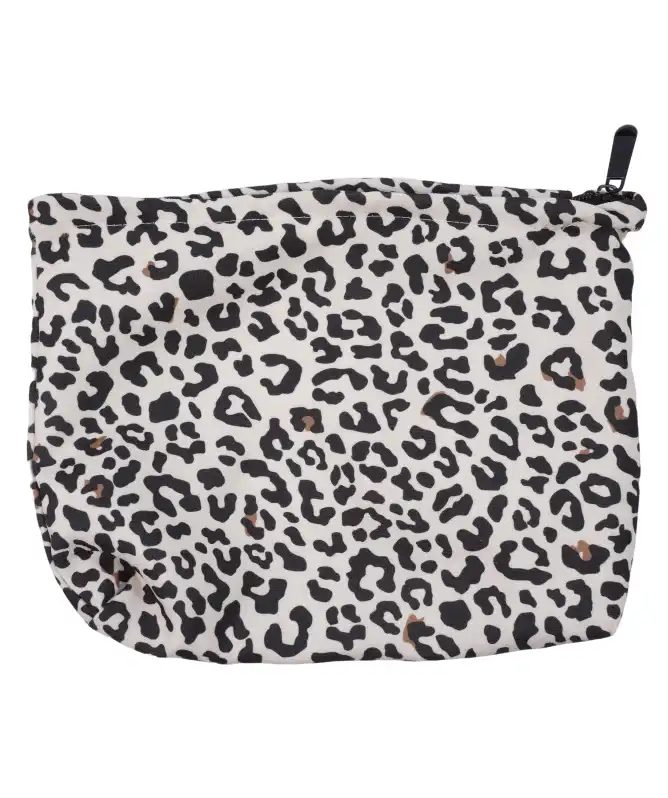 Kulturtasche mit Leoprint und Reißverschluss
