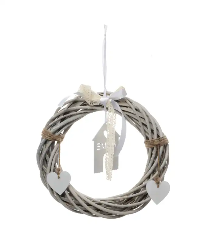 Weidenkranz mit Holzdekoration