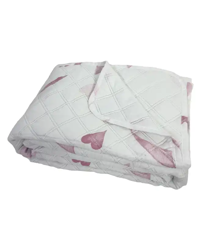 Samt-Tagesdecke mit romantischem Muster