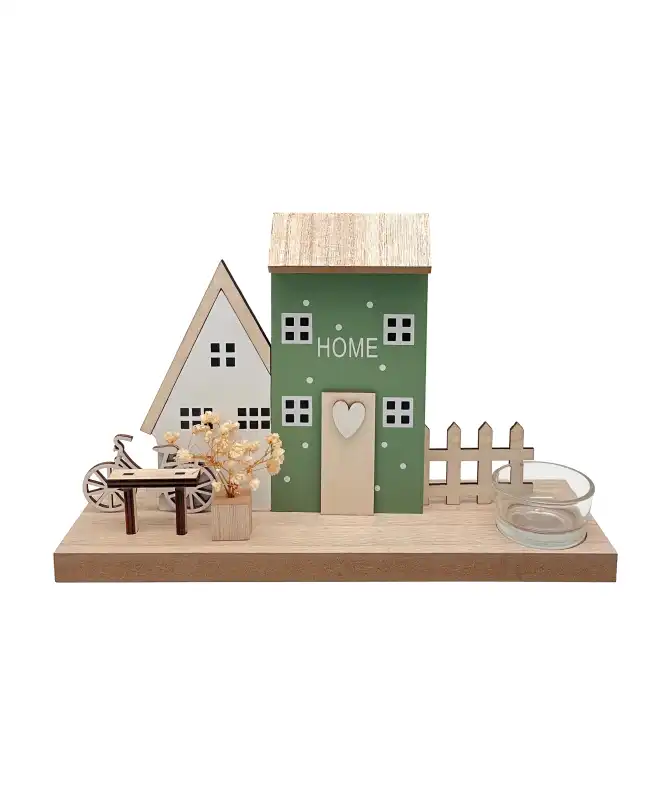 Huisjes met waxinelichthouders