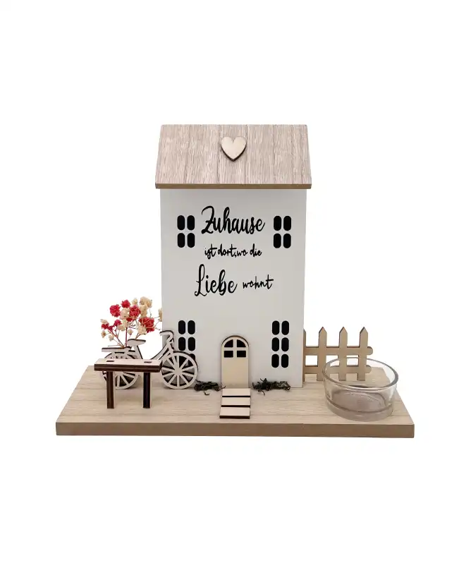 Deko-Haus mit Teelichthalter