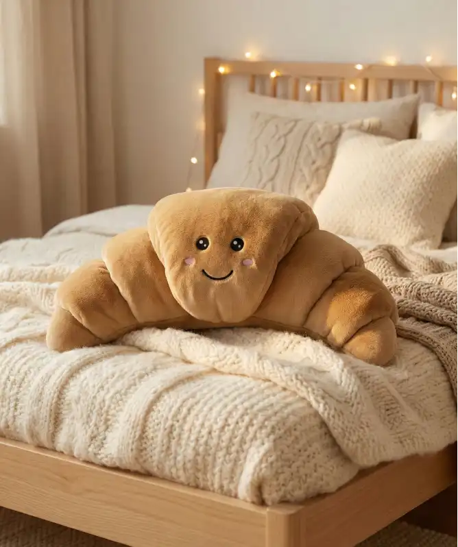 Plüschtier Croissant mit Gesicht