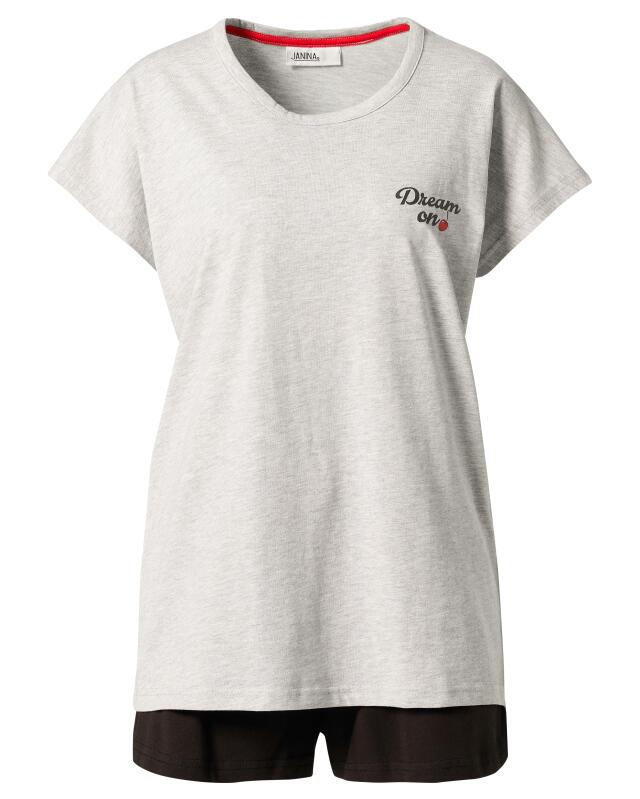 Pyjama court femme, gris chiné (KiK Kurzer Pyjama (grau melange)) — KiK, produit allemand authentique au Maroc