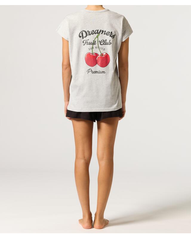 Pyjama court femme, gris chiné (KiK Kurzer Pyjama (grau melange)) — KiK, produit allemand authentique au Maroc