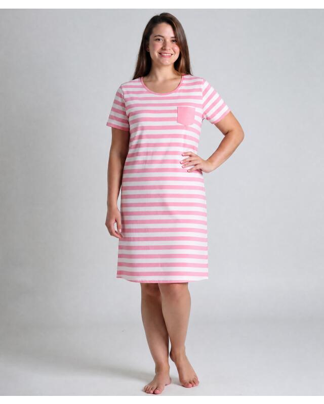 Nightshirt with chest pocket for women, hot pink — KiK, authentic German product in Morocco