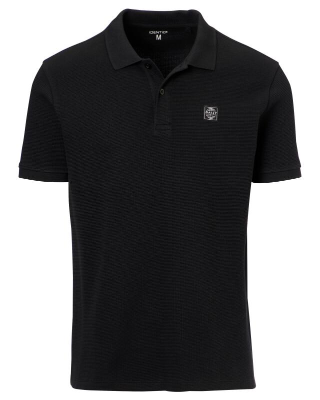 تيشيرت بولو من البيكيه للرجال، أسود (KiK Poloshirt Piqué (schwarz)) — KiK, منتج ألماني أصلي في المغرب