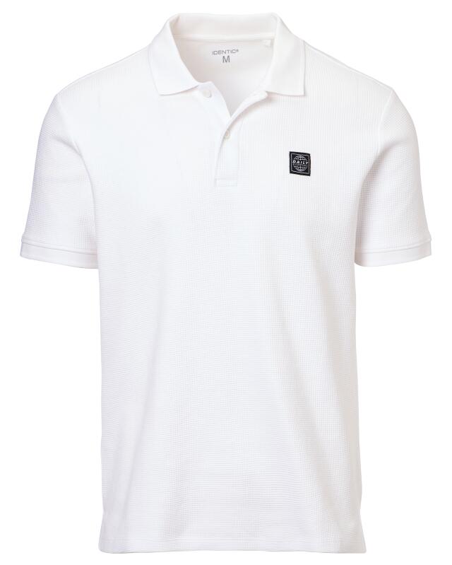 Piqué polo shirt for men, white (KiK Poloshirt Piqué (weiß)) — KiK, authentic German product in Morocco