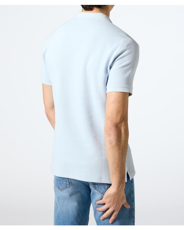 Polo shirt with patch for men, light blue (KiK Poloshirt mit Aufnäher (hellblau)) — KiK, authentic German product in Morocco